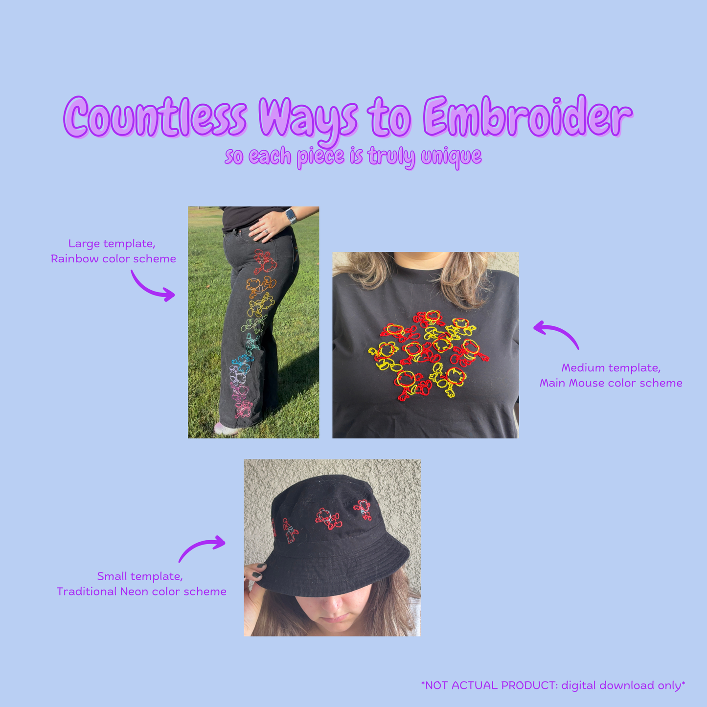 Neon Astro-Mouse Digital Embroidery Kit